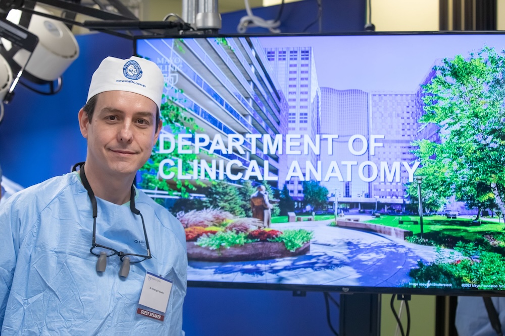 Dr Rodrigo Teixeira at MAFAC Mayo Course in the Department of Clinical Anatomy