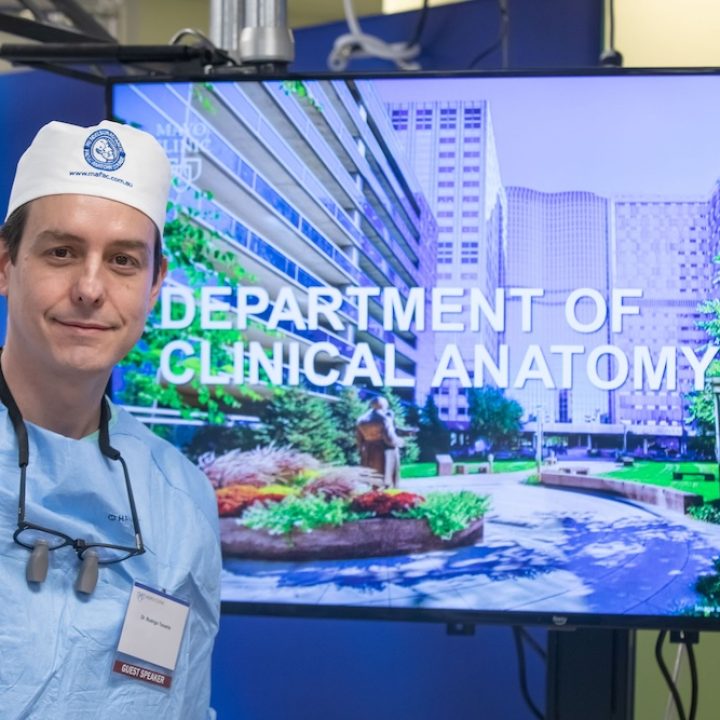Dr Rodrigo Teixeira at MAFAC Mayo Course in the Department of Clinical Anatomy