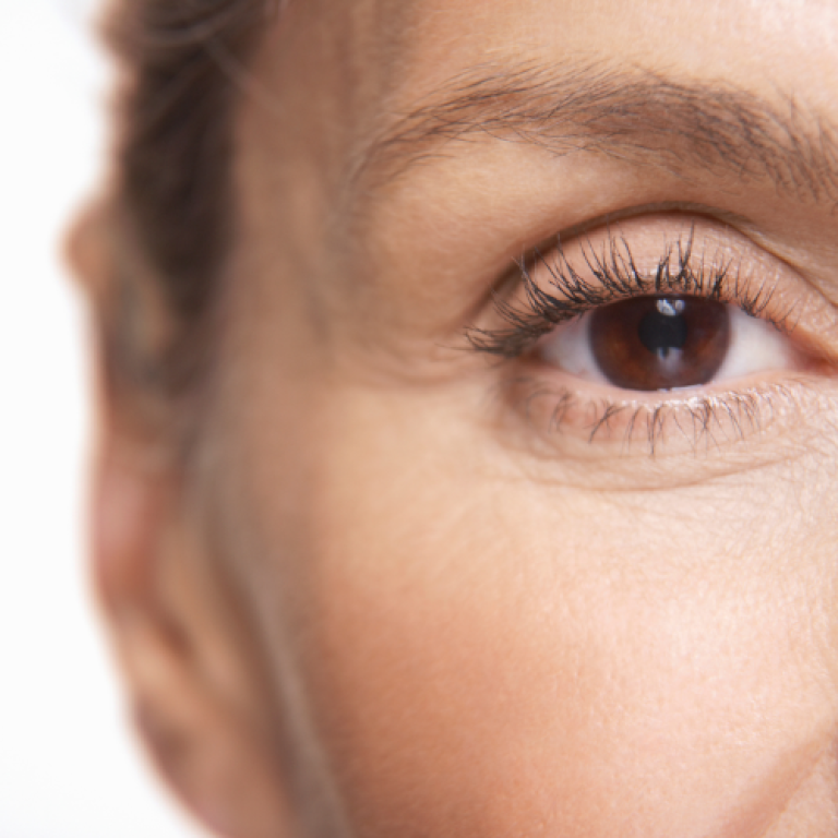 Close-up of a woman's upper eyelid
